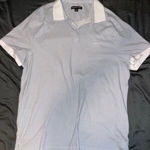 Michael Kors Light Blue and White Polo Shirt